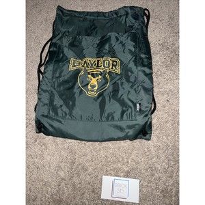 Baylor Bears Koozie Nylon Napsack Drawstring Pocket Sport Gym Bag Sackpack Green